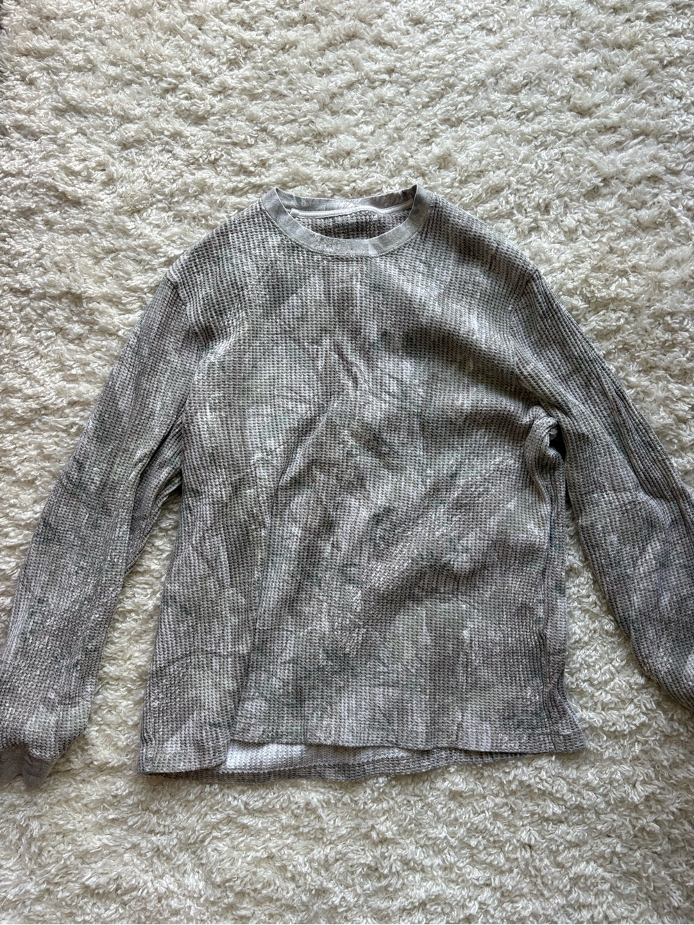 Abercrombie & Fitch Camo Waffle-Knit Long Sleeve Top